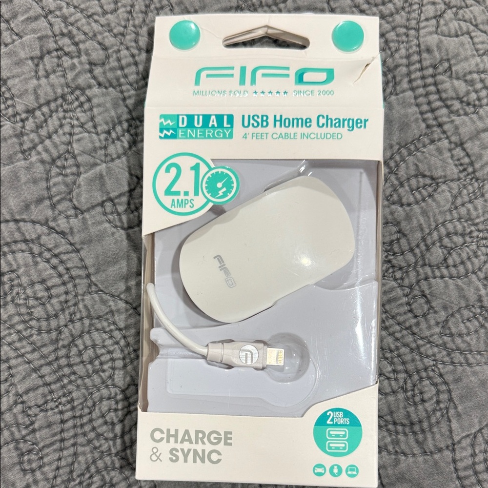 Dual USB Home Charger - White